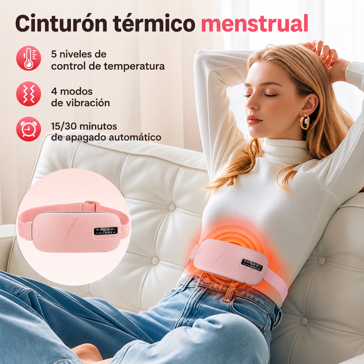 Cinturón térmico menstrual